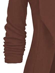 SHEIN Clasi Của phụ nữ Kích thước lớn Cape Không nút Áo vest - màu nâu - Xem 4