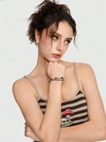 ROMWE Grunge Punk 2入組[山女風格]彩色珠子手鍊 - 彩色 - 查看 2