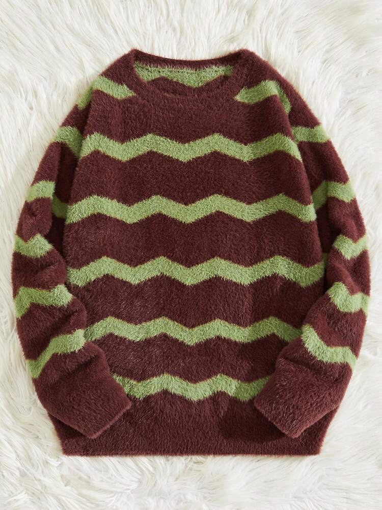 Men Chevron Pattern Sweater