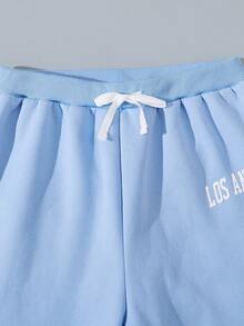 青少年男孩字母印花慢跑褲 - 彩色 - 查看 4