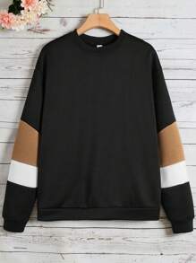 Con trai Vòng cổ Khối màu Giải trí Áo nỉ - trái cam - Xem 1