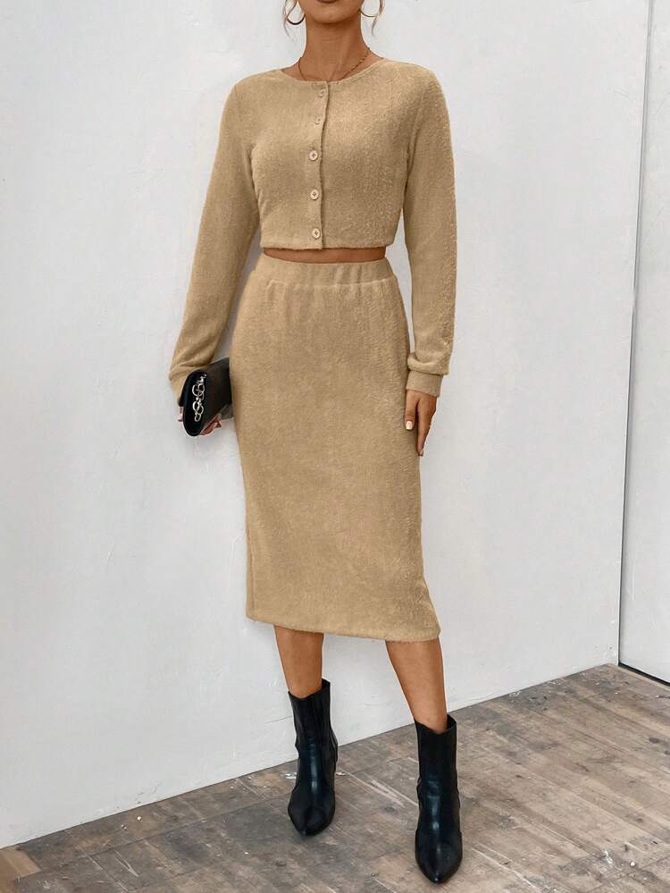 Women's Basic Plush Two-piece Set