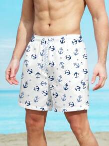 Manfinity Swimmode Męski Spodenki plażowe Z Wzór kotwicy