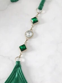 Swim SXY Summer Beach Women's Metallic Texture Halter Neck Bikini Set - Green - View 4