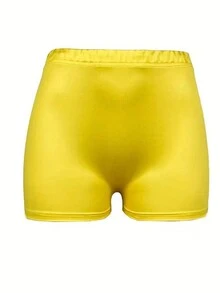 女士卡通印花松紧腰休闲紧身短裤