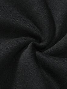 Manfinity Homme Áo nỉ trùm đầu cỡ lớn cho nam có in chữ và tàu vũ trụ và lót nhiệt - màu đen - Xem 6