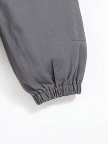 SHEIN Baby Boy Flap Pocket Cargo Jeans - Dark Grey - View 3