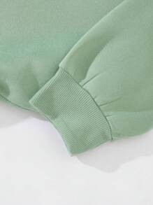 INAWLY 耶稣字母印花圆领运动衫耶稣爱你我们爱他因为他先爱我们约翰一书 4:19，长袖上衣 - 薄荷綠 - 查看 5