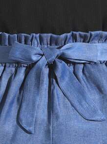 SHEIN Tween Girl Solid Color Vest And Shorts 2 Piece Set