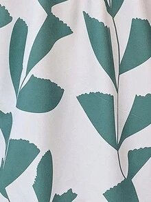 SHEIN LUNE Của phụ nữ In thực vật Áo sơ mi Với Xếp nếp Đường viền cổ có rãnh Và - Nhiều màu - Xem 5