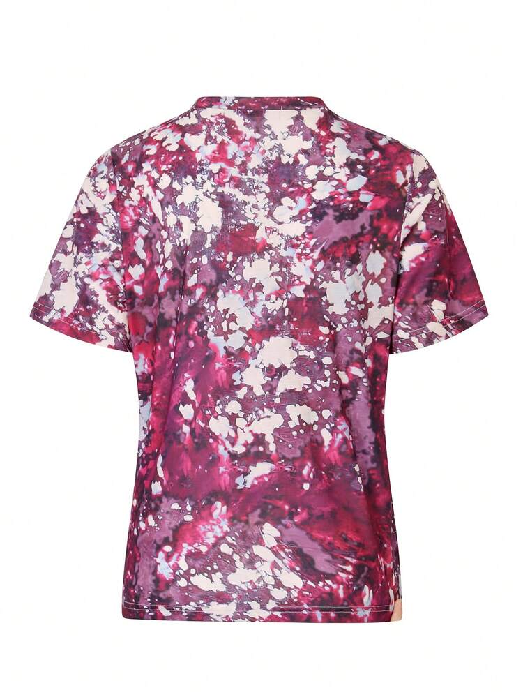 Skull & Letter Printed Short Sleeve T-Shirt Graphic Tees Women Tops