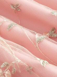 SHEIN MOD Women's Embroidered Mesh Cami Dress - Pink - View 4