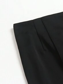 EARO Pantaloni de damă EARO, culoare solidă, casual, versatil, țesut, de înaltă calitate, drapat, asortat, pentru naveta zilnică, talie elastică dreaptă, pantaloni de costum profesionali, toamnă/iarnă, drapat unic, elegant, cu strângere la talie, slim fit, confortabili, lejeri, eleganți, casual