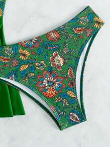 SHEIN Swim Summer Flower Pattern Cami Tankini Set Carnival - Multicolor - View 5