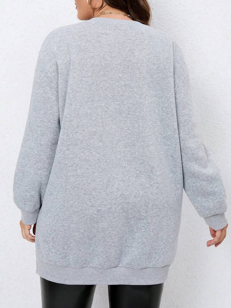 Plus Drop Shoulder Sweatshirt Graduation,Teacher,Back To School Pullover Fall Winter Autumn