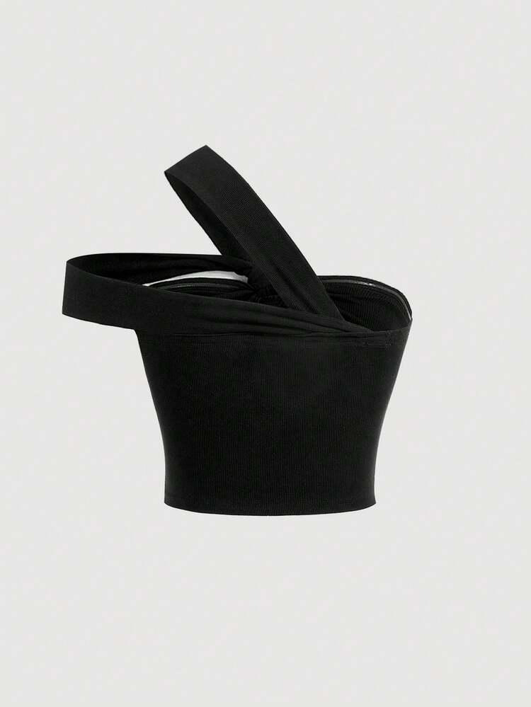 Women's One Shoulder Twist Knit Top