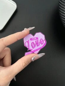 Carol Caju Purple Heart Shaped Brooch For Women - Multicolor - View 2