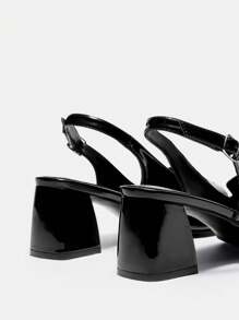 CUCCOO BIZCHIC Women's Basic And Classic Square Toe Chunky Heel Mary Jane Shoes In Black And White Two-Tone Design For Summer Graduation Heels Prom Heels Vacation Shoes Summer Elegant Basics Business Casual Business Chic Spring Shoes Spring Break Easter