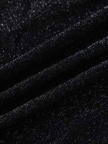 SHEIN Clasi Plus Size Wrap Top Asymmetric Hem Glitter Dress