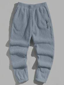 GENTILAND 男士針織天鵝絨長褲 - 藍色 - 查看 5