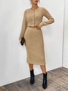 SHEIN Essnce Set Di Due Pezzi Di Base In Pile Da Donna