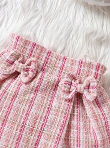 SHEIN 寶寶女孩純色襯衫＆格紋裙子＆背心套裝