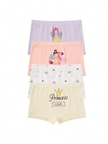 4pcs/set Girls' Cartoon Printed Underpants - Multicolor - View 8