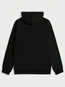 男士字母印花卫衣 - 黑色 - 查看 2