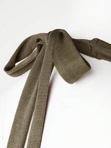 SHEIN BAE Của phụ nữ Màu thuần Halter Neck Áo liền quần Với Pháo sáng Chân - xanh quân đội - Xem 5