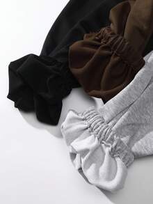 SHEIN Unity 3pcs Elastic Waistband Pants - Grey - View 3