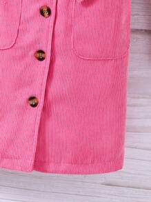 SHEIN Girls' Sleeveless Dress With Double Pocket And Bow Decoration - Multicolor - View 5