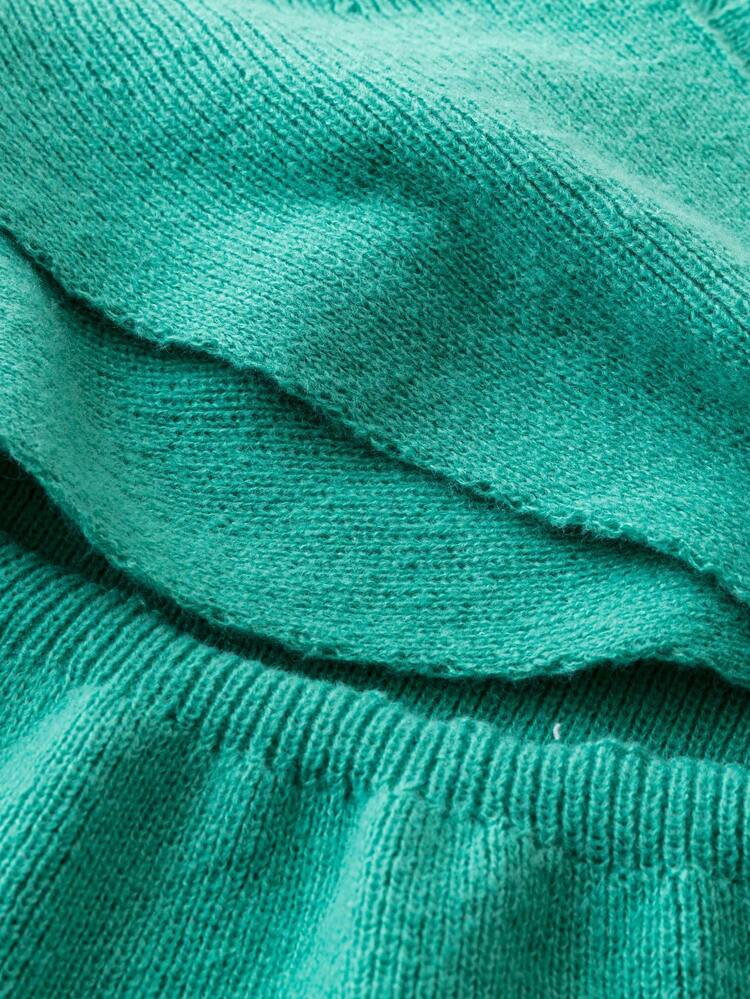 Plus Size Hollow Out Knitted Wrap Front Slit Sweater Dress