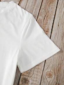 SHEIN EZwear 女士字母印花t恤和短褲套裝 - 彩色 - 查看 5