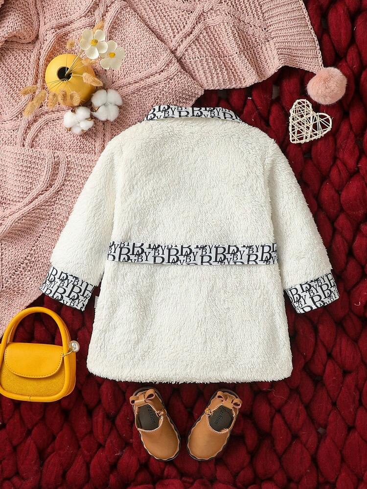 Baby Girl'S Floral Printed And Flannel Patchwork Coat, Winter Clothes