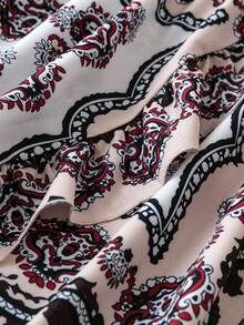 Celure Kích thước lớn Giường đôi Mẫu In Tay áo dài Đầm - Nhiều màu - Xem 3