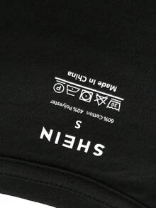 INAWLY Của phụ nữ Vượt qua In Ngắn tay Áo thun - màu đen - Xem 8