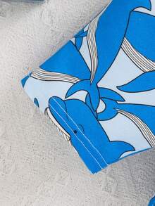 SHEIN 男嬰兒鯨魚圖案短袖緊身家居服套裝 - 彩色 - 查看 4