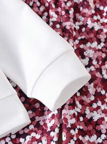 Sparklyn Tween Girl 2pcs Shiny Glitter Bowknot Long Sleeve Sweatshirt And Pants Set - Burgundy - View 6