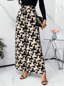 Editum 印花寬鬆直筒休閒褲