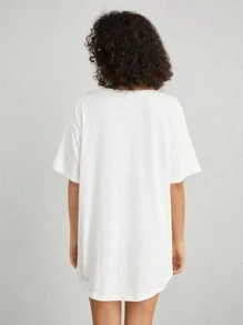 Ocili 純色下垂肩家居服裝 - 白色 - 查看 2