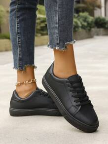 Women's Casual Sports Shoes Soft Bottom & Surface White Sneakers Autumn New Lightweight Flat Comfortable Round Toe Shoes