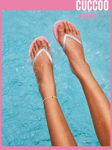 Grefit Women Glitter Outdoor Slippers, Fashionable Flip Flops For Outdoor - Pink - View 6