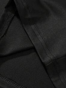 Manfinity Roughcore Camiseta Casual De Ajuste Holgado Para Hombres Con Palabras Impresas - Negro - Ver 5