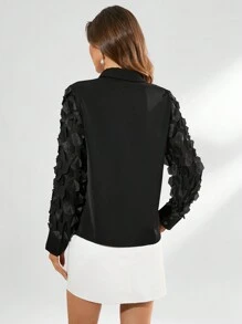 Aveloria Solid Color Patch Long Sleeve Shirt