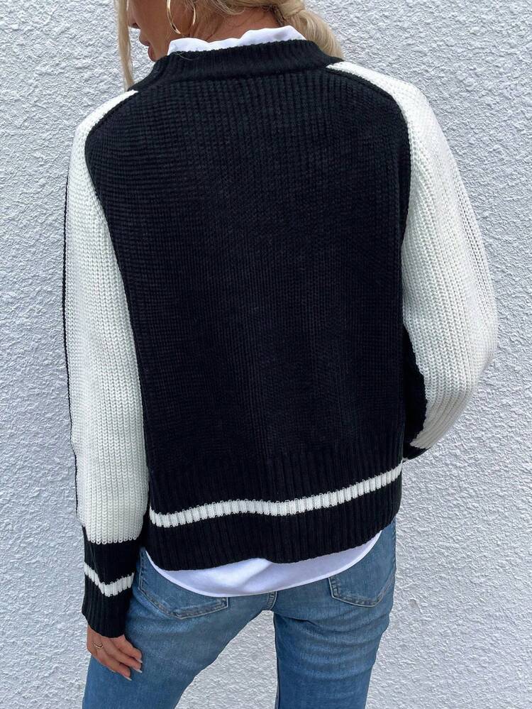 1pc Raglan Sleeve Casual Knit Pullover Fall Winter Sweater