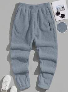 GENTILAND 男士針織天鵝絨長褲 - 藍色 - 查看 1