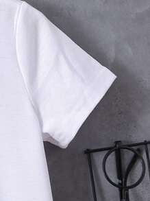 SHEIN Young Boy Letter Graphic Tee - White - View 3