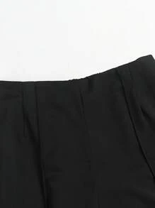 EARO Pantaloni de damă EARO, culoare solidă, casual, versatil, țesut, de înaltă calitate, drapat, asortat, pentru naveta zilnică, talie elastică dreaptă, pantaloni de costum profesionali, toamnă/iarnă, drapat unic, elegant, cu strângere la talie, slim fit, confortabili, lejeri, eleganți, casual