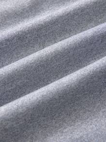 Sweetra Solid Bell Sleeve Ruched Glitter Bodysuit - Light Grey - View 3