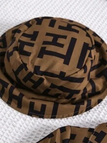 SHEIN Young Girl Printed Belted Dress With Matching Hat - Multicolor - View 6